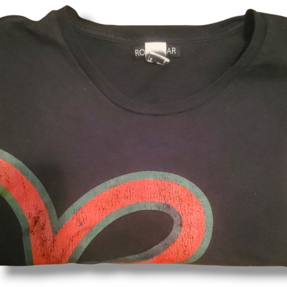 ROCAWEAR - Vintage Hard To Find Men's Cotton Short Sleeved 90s Black Logo Shirt - Picture 6 of 7